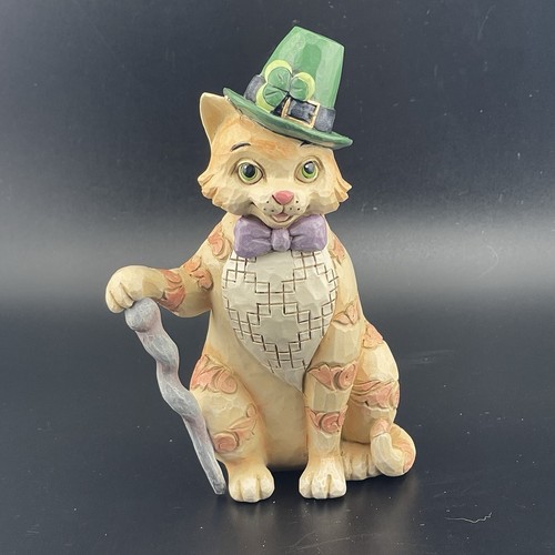 Jim Shore Figurine Tabby Cat PURR-FECTLY IRISH Clover Top Hat 6016364