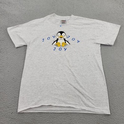 ONEITA Joy Penguin Panda Shirt Mens Large VTG Graphic Short Sleeve