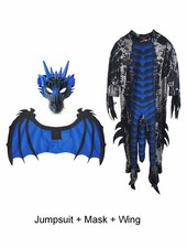Kids 3D Dragon Costume Winged Jumpsuit  Dragon Mask Animal Book Week