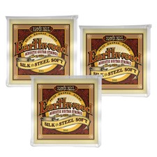 3 PACK Ernie Ball 2047 Silk  Steel 80/20 Bronze Acoustic Guitar Strings 10-50 e