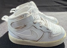 Nike Court Borough Mid 2 Toddler Shoes White/Gum Size 8C EUC CD7784-100 Sneakers