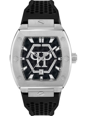 Philipp Plein PWPUA0524 The Hexagon Phantom 44mm 5ATM Quartz Unisex Black Silver