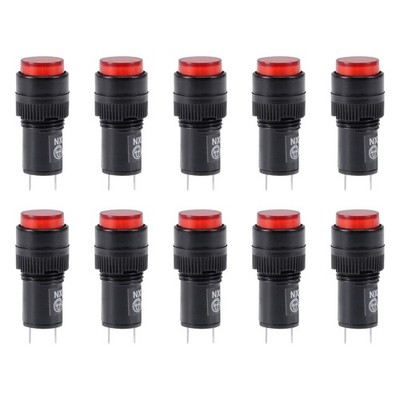 Signal Lamp DC 12V NXD-212 Red Neon Bulb Flush Panel Mount 15/32'' 12mm New 10Pcs