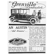 Austin Motor Co LTD Grenville Landaulet antike Werbung 1914