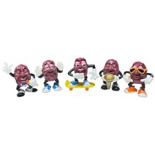 California Raisins 5 Piece Figurine Set Skater Musician Sunglasses Toy Used