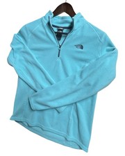 The North Face Quarter Zip Fleece Pullover Women  s Small Teal Blue Baselayer