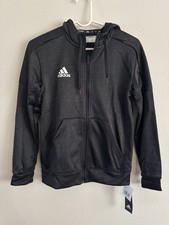 adidas Women's Team Issue Full Zip Hoodie XS Black Melange Climawarm NWT