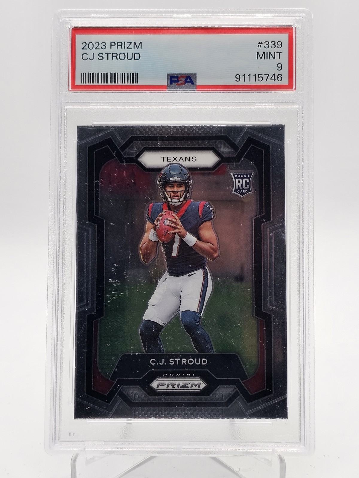 C.J. STROUD 2023 PRIZM ROOKIE RC #339 TEXANS PSA 9 Q4320-F view 1
