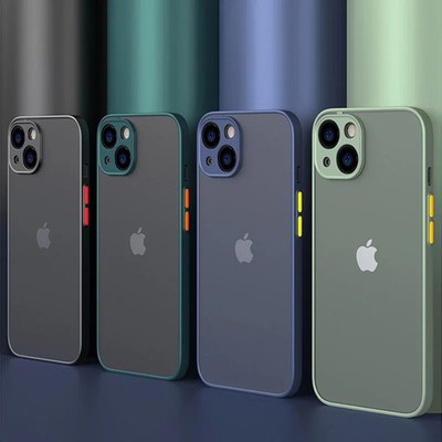 Luxury Armor Matte Wireless Charging Phone Case For iPhone 11 12 13 14 15 16 Pro