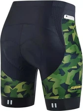 NWT Souke Sports Men's Cycling Shorts 4D Padded Quick Dry Camouflage Green Large