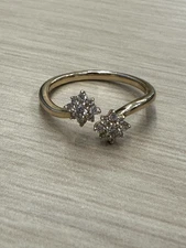 Lab created Ring 1/4ct diamond opne Bypass Ring