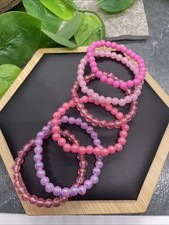 6 PC Child  s Kid Beaded Stackable 2  Diameter Plus Stretch Bracelet Set B166