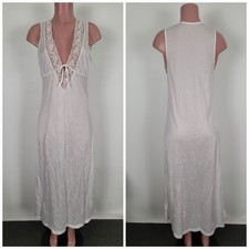 VTG Movie Star Nylon Slip Dress Nightgown Women's Medium Bridal White Vintage