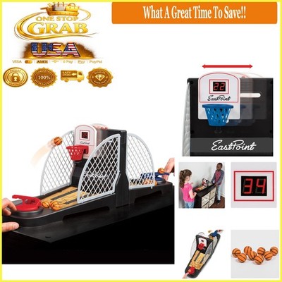 Tabletop Movin' Hoops Arcade Basketball Game Black Red 2-Player LED Scoreboard