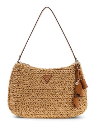 GUESS Ofelia Hobo Shoulder Bag Schultertasche Tasche Natural / Cognac hellbraun