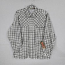 Howler Brothers Shirt Mens XL Grey Pescador Plaid Zeppelin Western Pearl Snap