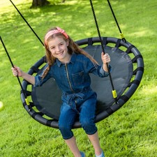 100cm Nest Swing Seat Outdoor Garden Kids Round Tree Swing Heavy Duty Rope