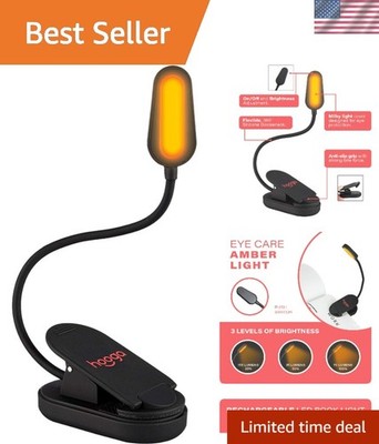 Flexible Clip-On Amber Light - Ideal Blue Light Blocking Lamp for All Readers