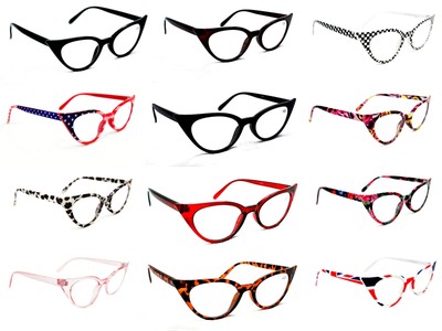 Unisex Cat Eye Lesebrille +1,0 +4,0 Retro Style 11 Farben Neu MT57
