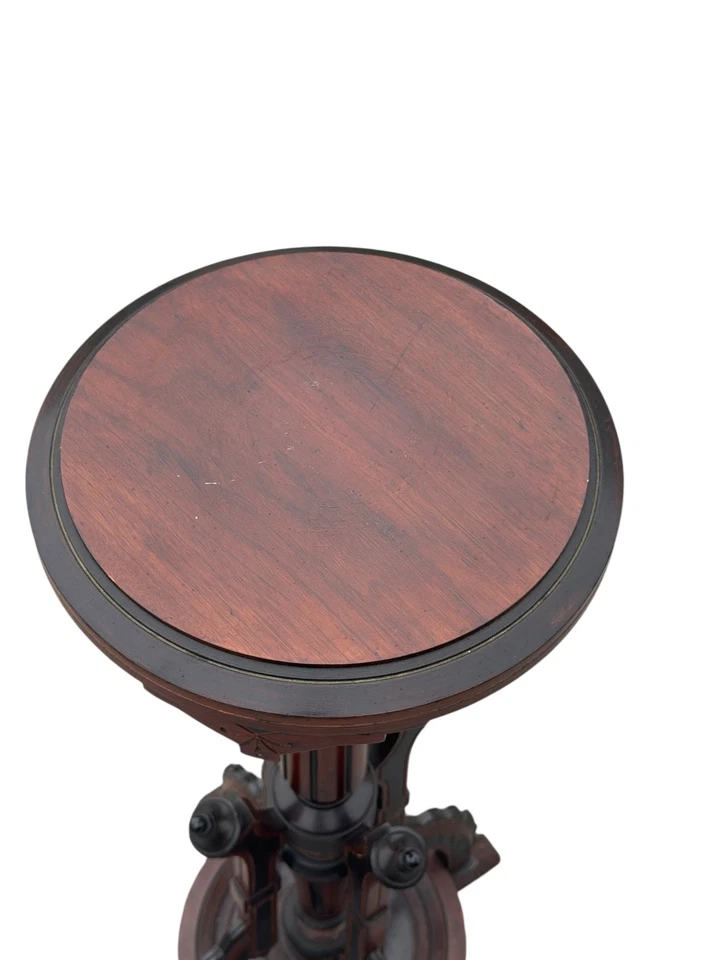 Antiguo paquete victoriano ebonizado nogal dorado renacentista pedestal soporte 1870 Foto 4 de 4