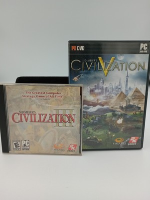 Sid Meier's Civilization III 3 & V 5 PC Video Game Complete Manuals Lot of 2