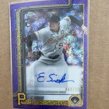 Topps Chrome Update Evan Sisk Rookie Auto Purple Speckle Refractor /299