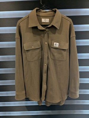 Olive Green Waffle Knit American Farmco AFC Shacket Size Medium/Large Womens
