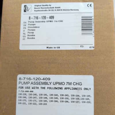 Worcester Bosh Pumpenbaugruppe UPMO 7M CHG 8-716-120-409 - BRANDNEU 