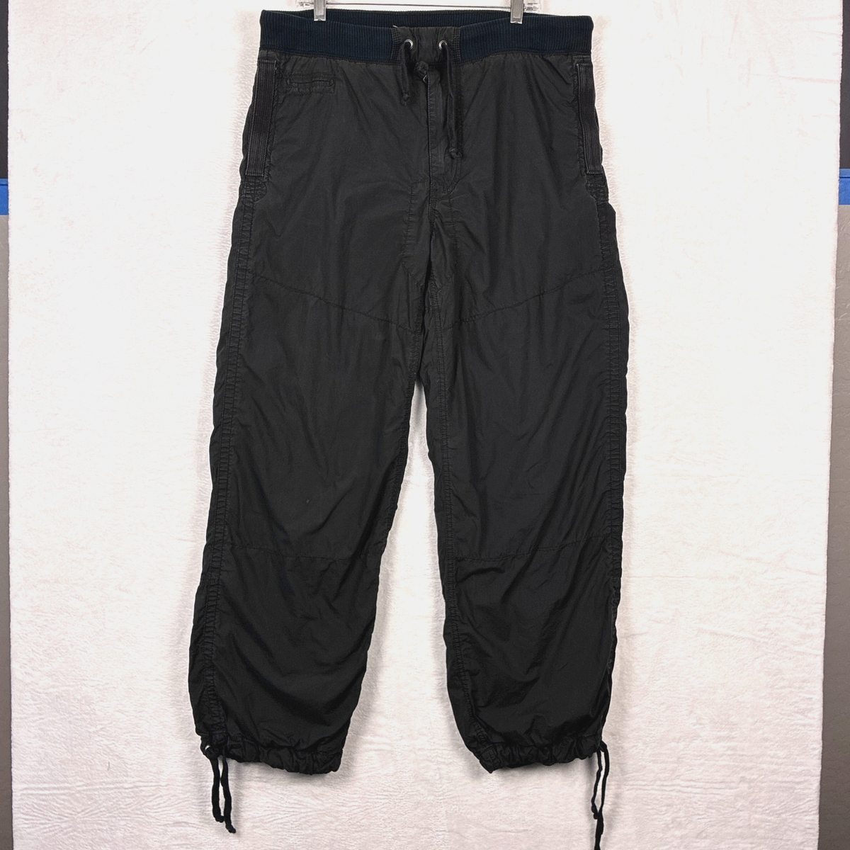 VTG Polo Ralph Lauren Parachute Pants Mens L 38x32 Black Lined