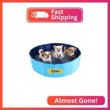 FLKQC Whelping Pen for Dog, 31.5" D x 8" H Foldable Swimming Pool