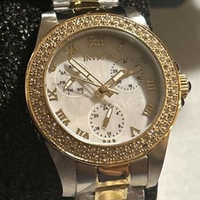 Invicta Angel Women's 34mm MOP Dial Crystal Bezel Gold Case Chronograph Watch A2