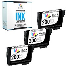 3PK T200XL Black Ink Cartridges for Epson 200XL 200 XL XP300 XP310 XP-400 XP-410