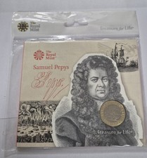 2019 Royal Mint Samuel Pepys Diarist Brilliant Uncirculated Two Pounds £2 Coin