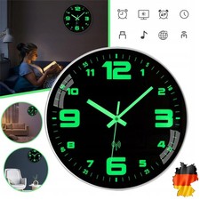 Moderne Wanduhr Funkuhr Leuchtend Geräuschlos Lautlos 30cm Küchenuhr TOP DE