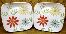 2 Corelle by Corning USA Happy Days 10.5" dinner plates-colorful flowers