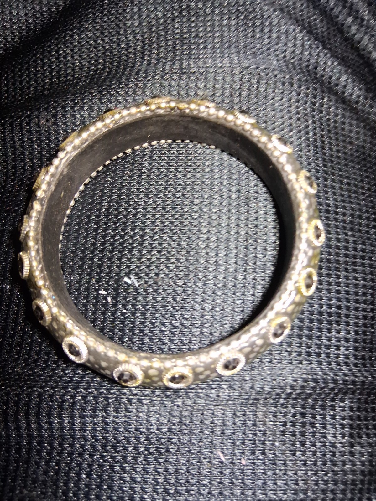 Black Leather Studded Bracelet for Men