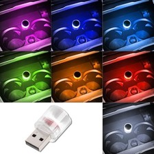 USB LED Car Interior Atmosphere Lamp, Universal Mini USB Colorful slow flash