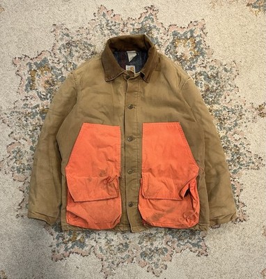 Vintage 1980s Carhartt Hunting Chore Jacket Fading Blanket Lined Detroit Men s L