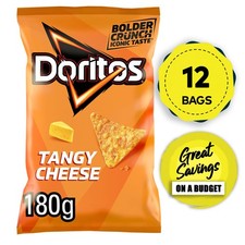Doritos Tortilla Chips Tangy Cheese Share Crisps Bag 12 x 180g