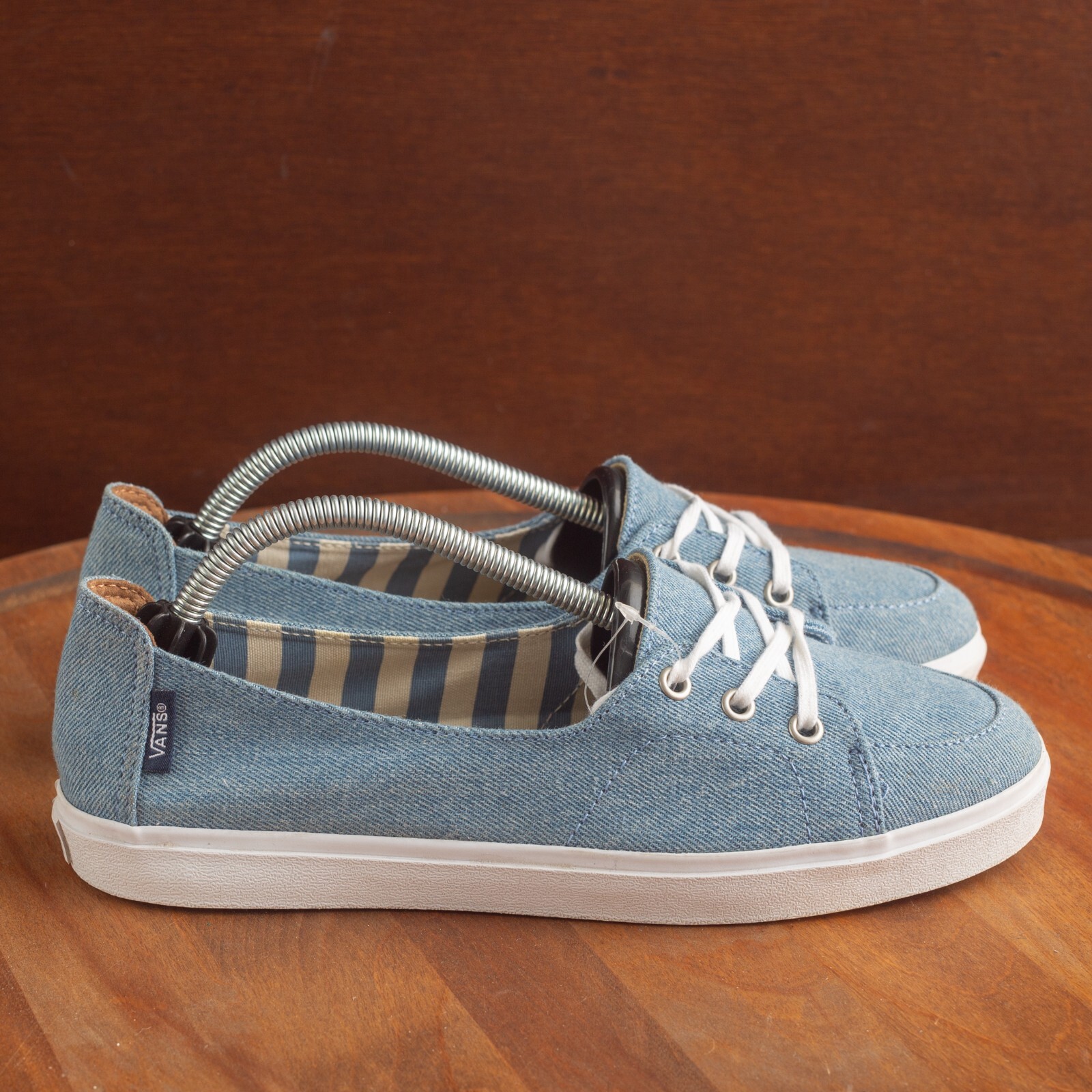 VANS Ultra Cush Lace-Up Loafers Womens Size 7 Blue Casual Comfort-image