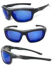 Choppers 928 Padded Foam Wind Resistant Sunglasses Motorcycle Glasses Black