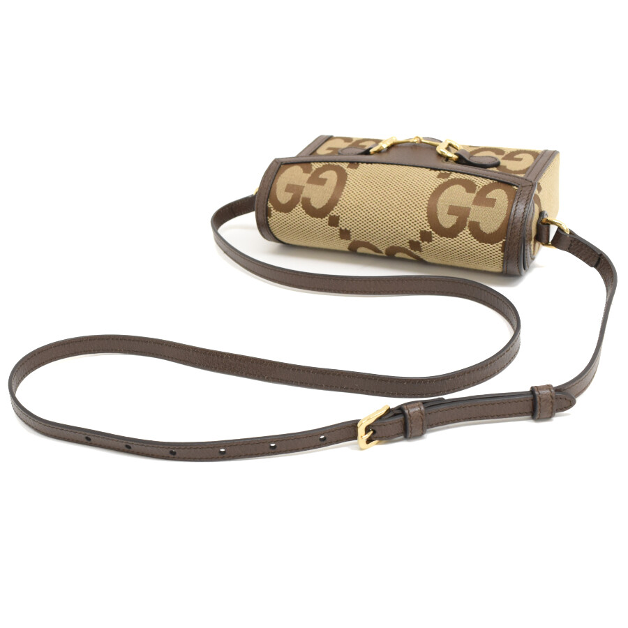 Gucci Shoulder Bag Horsebit 1955 699296 Jumbo Gg Canvas