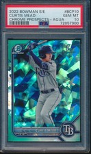 PSA 10 CURTIS MEAD 1st 2022 Bowman Chrome Sapphire AQUA REFRACTOR/55 RC GEM MINT