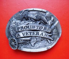 1983 VTG Proud To Be A Veteran Bergamot Brass Works Belt Buckle