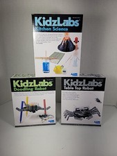 KidzLabz Lot Of 3 Experiment And Robot Kits. Table Top  Doodling Robot, Science