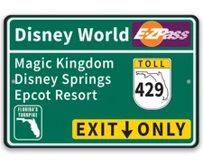 Disney World Road Metal Sign Magic Kingdom Disney Springs Epcot Resort Exit Sign