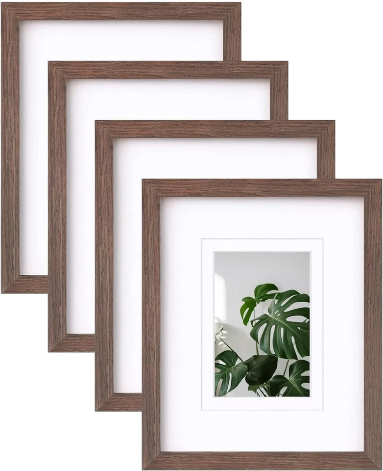 Elegant Rustic Picture Frame Set of 4, 8x10 with Matted Options for Home Decor - Image 3 of 4