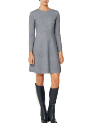 TORY BURCH Corrine Dress in New Ivory/Navy Gemini Link Woman s Sz XS