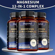 Magnesium 12 in 1 Complex - for Women  Men   Muscle, Nerve  Sleep Support