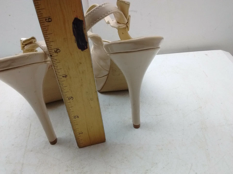 Enzo Anglioni Tan Faux Leather Slingback Buckle heel Sandal Women's Shoe 7.5M 38 - Image 4 of 4